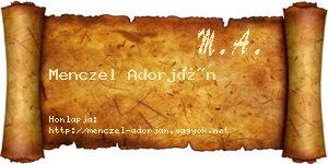 Menczel Adorján névjegykártya